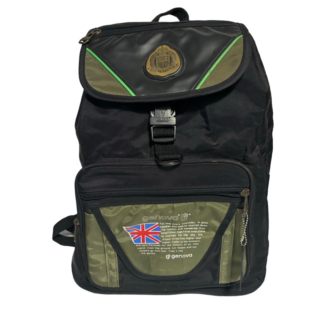 Genova Collection University Bag Soccer Basketball Backpack green black …